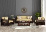 Home furniture Wooden Sofa Set for Living Room and Office 5 Seater (Raiden (Walnut Finish))