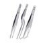 Alis 3 Pcs Stainless Steel Small Kitchen Tweezers AKT033 with Precision Serrated Tip - Chefs Food Tweezer for Precise Plate Detailing, Durable & Sturdy Tweezers – Non-Slip with Ergonomic Design