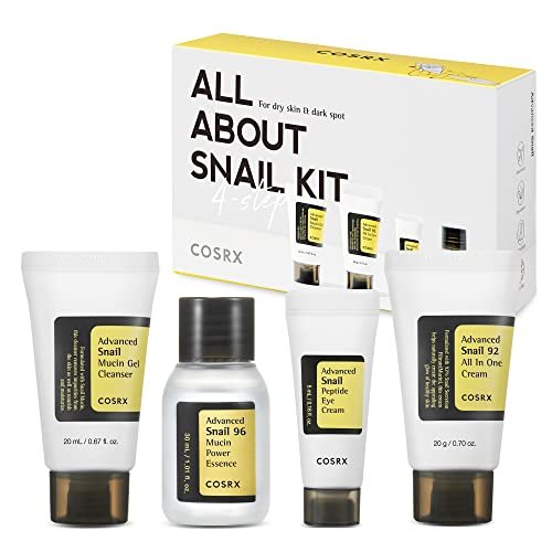 All About Snail Kit | Snail Gel Cleanser 20ml | Snail 96 Essence 30ml | Snail Peptide Eye Cream 5ml | Snail 92 Al in One Cream 20g | Gift Set