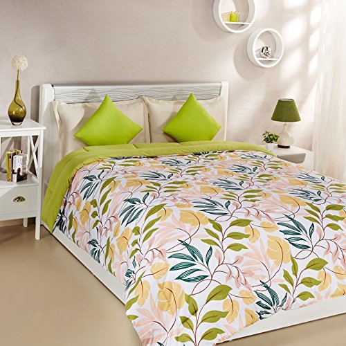 Amazon Brand - Solimo Microfibre Printed Comforter, Double (Autumn Leaves, 200 GSM)