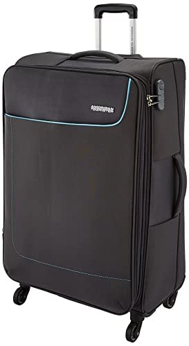 American Tourister Jamaica 80 Cm Large Grey 4 Wheel Spinner Polyester Check-in Soft Luggage for Travel