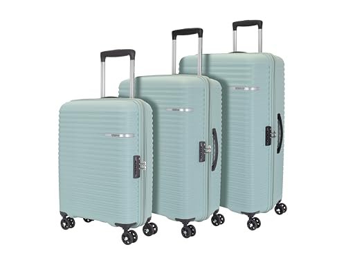 American Tourister Liftoff+ with TSA Lock & 8 Wheel, 3Pc Set (Small +Medium +Large) Hard PP Check-in Suitcase for Travel/Trolley Bag for Travel/Travel Bag with Double Wheel - Seafoam Blue
