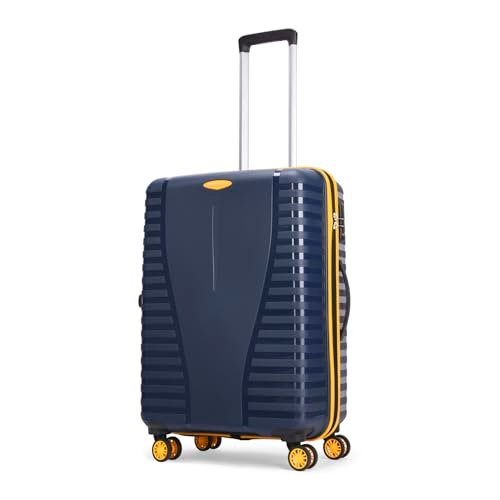 Aristocrat Airpro Plus Check-in 66 Cm(Medium) 8 Wheel Spinners Trolley Bags for Travel Hard Case Luggage, Lightweight Bag with TSA Lock & Anti-Theft Zipper(Blue), Black