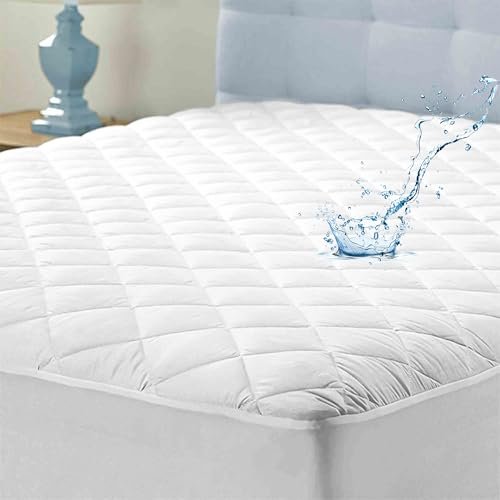 Ayka Waterproof Cotton Quilted Mattress Protector King Size Breathable Hypoallergenic Noiseless Ultra Soft Fitted Bed Protector 72x72 inch Mattress/Bed Cover (King 72x72 inch | 6x6 ft, White)