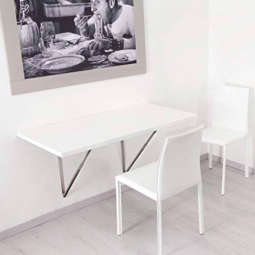 Compal Wood Folding Wall Mounted Study Table, Office Table, Laptop Table, Folding Utility Table For Home Office Portable & Space-Saving Floating Desk (18.5X28.5 Inches Wall Mounted Table White)