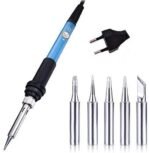 DHRUVPRO 60W 220V Temperature Adjustable Electric Welding Solder Soldering Iron Rework Station Handle Heat Pencil Tool -Blue (Soldering Iron)