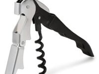 Dynore Stainless Steel Wine Cork Screw Sommelier Knife Style W/Bottle Opener, Black, Medium (DS_1229)