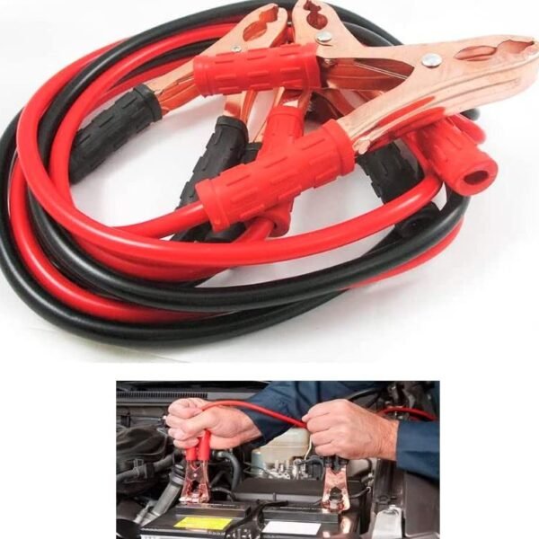FI FIDROXIMPERIA Car Heavy Duty Auto Jumper Cable Battery Booster Wire Clamp with Alligator Wire (7ft, 500 AMP), Emergency Car Battery Charging Booster Cables (Red Black Jumper Wire With Clips)