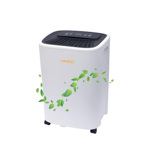 HINISO Dehumidifier for Home, 2000sq.ft Area 10L Dehumidifier with 2.5L Water Tank Capacity, Dehumifiers for Home and Basement with Auto Defrost & Overflow Protection & Timer With WiFi Connectivity