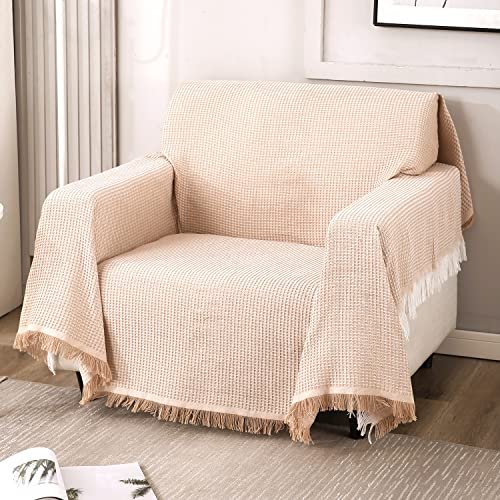 HOKIPO Polyster Cotton Sofa Couch Slipcover 1 Seater, 180 (D) x 180 (L) cm (AR-4638-N3)
