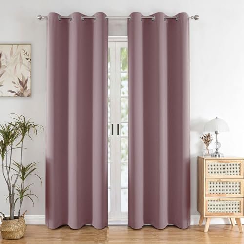 HOMEMONDE 9 Feet Curtain for Long Door - Noise Reduced and Fade Resistant Blackout Curtains, 75% Room Darkening Drapes for Living Room, Bedroom Single Pcs, (Lavender, 274 x 118 CM)