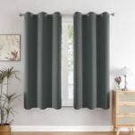 HOMEMONDE Blackout Curtains 5 Feet Single Pcs - Thermal Insulated, Noise Reduced Window Curtain, 71% Room Darkening - Grey (60 Inches, 152.4L x 118W CM)