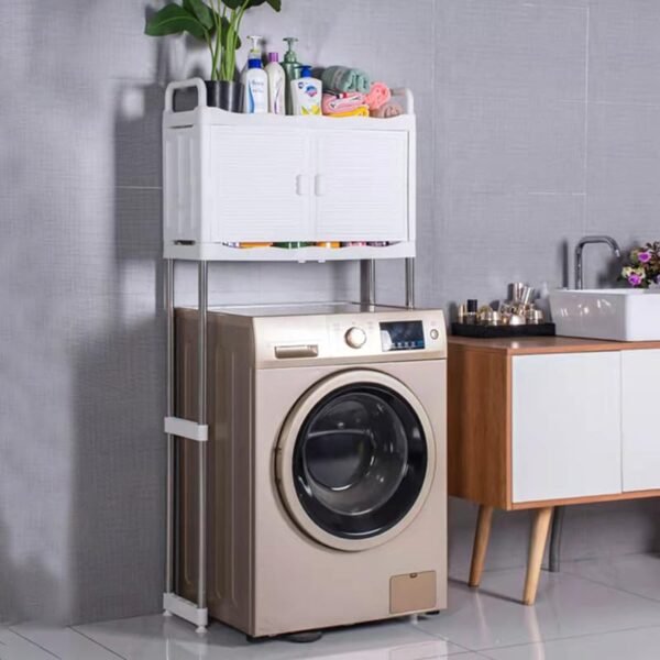 Inllex Bathroom Over The Toilet Storage Cabinet, 2 Door Cabinet Organizer, Freestanding Space Saver Toilet Rack