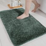 LUXE HOME INTERNATIONAL Rectangular Bathmat 2500 Gsm Microfiber Anti Slip Water Absorbent Machine Washable&Quick Dry Newman Mats For Bathroom (Hunter Green,40Cm X 60Cm,Pack Of 1)