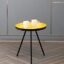 Market99 Yellow and Black Round Side Table for Home | Stylish End Table & Nightstand for Living Room, Bedroom & Small Spaces | Tripod Table