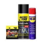 Motomax 2W Grooming and Maintenance Kit 2 - Instashine Polish in Sponge 4U, Chain Lube Spray 100 ml, WD 40 Spray 63.8 g