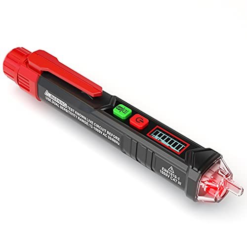Quick Sense Digital Voltage Tester Dual Range AC 12V-1000V/48V-1000V Null Wire or Breakpoint Finder Electrical Tester with LCD Display and Buzzer Alarm