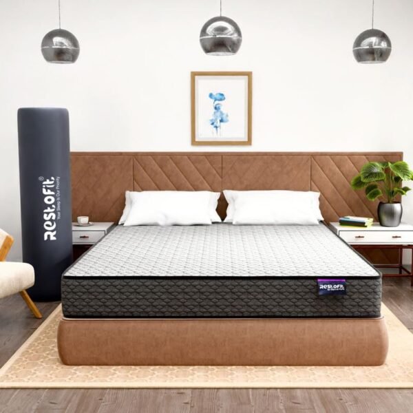 RESTOFIT Dual Comfort Orthopedic Mattress Single Bed | Sleep Well with 72x30x4 Inches Medium Firm Single Bed Mattress | 4-Inch HR Foam Mattress | Viscose Cotton, 7 Years Warranty Vacuum Roll Packaging