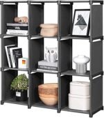 Snazzy Foldable Metal Plastic Open Bookcase Bookshelf, Bookrack, Book Shelves for Home Library Office Study Room (Black)