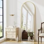 The Artment your artistic apartment Vista Arched Floor Full Length Mirror | Large Free Standing with Aluminium Frame | Wall Mounted Or Leaning for Living Room Home Decor (Gold (Arched), 160 X 50 CM)