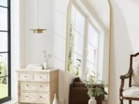 The Artment your artistic apartment Vista Arched Floor Full Length Mirror | Large Free Standing with Aluminium Frame | Wall Mounted Or Leaning for Living Room Home Decor (Gold (Arched), 160 X 50 CM)