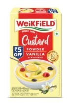 Weikfield Custard Powder | Vanilla Flavor | Makes Smooth & Creamy Custard | Contains Quality Ingredients | Best For Fruit Salads & Puddings | 100g Carton
