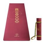Wiselife tpe 7 chakra Printed 6MM Yoga Mat + Yoga Strap For Men, Women, Kids|Anti-Slip Extra thick, long & Wide Exercise Sports Mat For Workout, Fitness, Yoga, Gym, Home & Pilates (Wine Chakra)