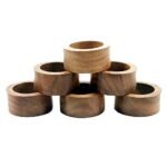 Wooden Handmade Napkin Ring Pure Made with Nature Wood with shisham Set of 6 Pieces by Ajanta Arts