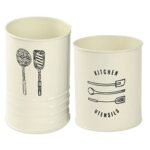 dudki Utensil Holder and Cutlery holder combo set Ivory