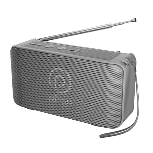 pTron Musicbot Groove Mini Bluetooth Speaker, 10W Immersive Sound, 6H Playtime, FM Radio, Multi-Playback Modes-BT5.1/TF Card/Aux-in, Metal Grill & Type-C Charging (Grey)