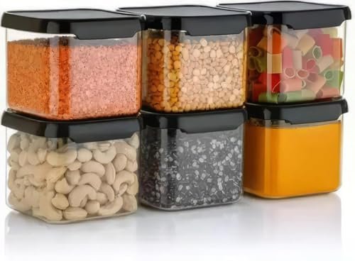 SATVIKAYA Air Tight Plastic Storage Containers Set for Kitchen | Pantry Organizers Kitchen Accessories Items,Fridge Storage Boxes | Leak-Proof, Durable, and Space-Saving (4, 2500ml) (500 ML, 10)