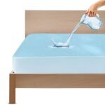 GADDA CO 100% Waterproof Premium Cotton Feel Mattress Protector Twin Bed 72x48 Inch|Ultra Soft Breathable & Hypoallergenic Fitted Bed Protector Terry Cover(6x4 feet, Fits Upto 10 Inches, Blue)