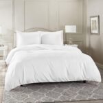 1800 TC Microfiber Razai Double Bed Queen Size Feel Queen Duvet Cover II Comforter Cover II Razai Cover II (Dohars) / Quilt Cover for Double Bed with Zipper (92x110 Inch)-White Solid