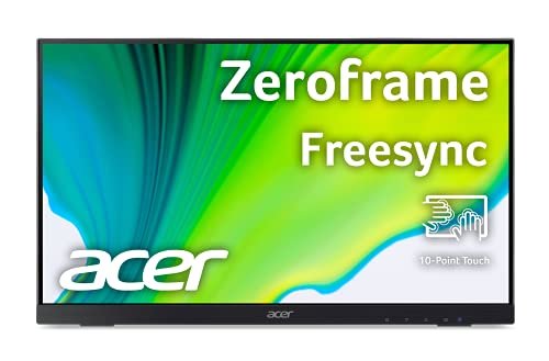 Acer UT222Q 21.5 Inch (54.61cm) Full HD IPS (1920 x 1080 Pixels) 10 Point Touch Monitor with AMD FreeSync Technology 75Hz Refresh Rate 4 MS Response| Display Port, HDMI Port, VGA & USB Port,Black