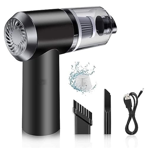 Antson Portable High Power Car Vacuum Cleaner | USB Rechargeable Wireless Handheld Car Vacuum Cleaner Traveling, Camping Reusable,Portable,Rechargeable Vacuum (2 in 1 Vacuum)