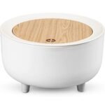 BIARTS Mini Desktop Trash Can, Small Trash Can with Lid for Countertop, Plastic Tiny Wastebasket for Desktop, Office and Coffee Bar, Makeup Table, 0.5 Gal/2L White