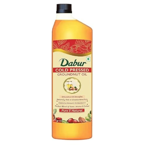 Dabur Cold Pressed Groundnut Cooking Oil - 1L | Contains Natural Antioxidants | Contains Unsaturated Fats