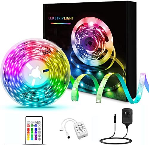 Gesto RGB Strip Light with 12V Adaptor – 600 Led Waterproof RGB Led Strip Light 10m | Multicolor RGB Lights for Room,Home,Diwali Decoration & False Ceiling(with 16 Color Changing Remote)-10 Meters