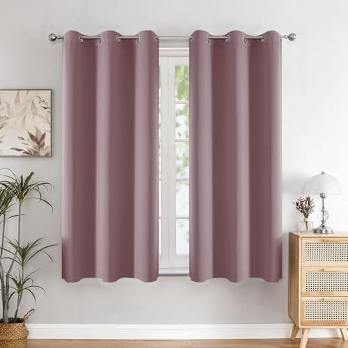 HOMEMONDE 5 Feet Curtain for Window - Noise Reduced and Fade Resistant Blackout Curtains, 75% Room Darkening Drapes for Living Room, Bedroom Single Pcs, (Lavender, 152 x 118 CM)