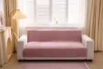 HOMETHREADS Chenille Fabric 1 Seater Couch/Sofa Covers | Luxurious Slipcover Solutions for Sofas, Armchairs, and Loveseats (Peach, 4 Seater | 200x180cm)
