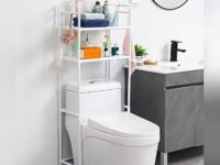 Inllex 3 Layers Metal Shelf Over Toilet Space Saving Storage Rack for Bathroom Metal Toilet Cabinet Shelving Kitchen Bathroom Space Saver Shelf Organizer