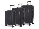 KAMILIANT by American Tourister Savvy 3 Pc Set 55 Cms, 70 Cms & 80 Cms - Small, Medium & Large Polypropylene(PP) Hardside 8 Wheels Spinner Luggage Set/Trolley Bag Set (Black)
