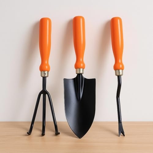 Kraft Seeds Garden Tool Set - 3 Pcs Home Tools: Big Shovel, Cultivator, Weeder - Premium Gardening Tools Kit for Home Garden - Essential Gardening Items for Terrace & Farming Use