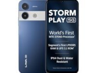Lava Storm Play 5G (Frosty Blue, 6+6*GB RAM, 128GB Storage) | World's First MTK D7060 Processor | 500k+ Antutu | LPDDR5 RAM | UFS 3.1 Storage | 50MP AI Camera | 120Hz Refresh Rate | IP64 Protection