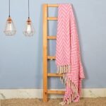 MILZON 100% Cotton Soft Throw, Blanket, Couch for Sofa, 50 x 60 inches - Pink