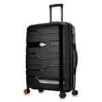 Nasher Miles Polypropylene 360 Degree Paris Hard-Sided Check-in Luggage 28 inch | 75cm | 8 Wheels Large Trolley Bag for Travel | Suitcase (Black)