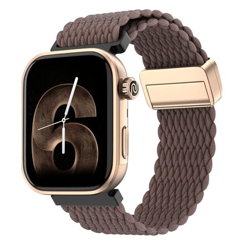 Noise Pro 6 Smart Watch:Intelligent AI, Endless AI Watch Faces, AI Companion, 1.85" AMOLED, EN2 Processor, Nebula UI 2.0, Emergency SOS, Compatible with iOS & Android (Vineyard Weave), Brown