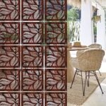 OLIVE TREE Room Partitions Hanging Room DIY Divider Panel Modern Hanging Screen Partition for Decorating Bedding, Dining, Study and Sitting Living -Room, Hotel - Walnut-7018