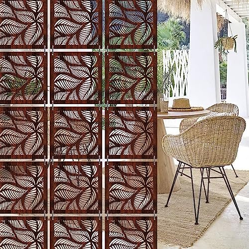 OLIVE TREE Room Partitions Hanging Room DIY Divider Panel Modern Hanging Screen Partition for Decorating Bedding, Dining, Study and Sitting Living -Room, Hotel - Walnut-7018