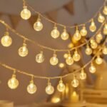One94Store Crystal Bubble Ball String Light 14 LED, 3 Meter Bubble Ball Fairy Mini Globe Light for Diwali Christmas, Birthdays, Party, Festival Decoration, Corded Electric (Warm White, Pack of 1)